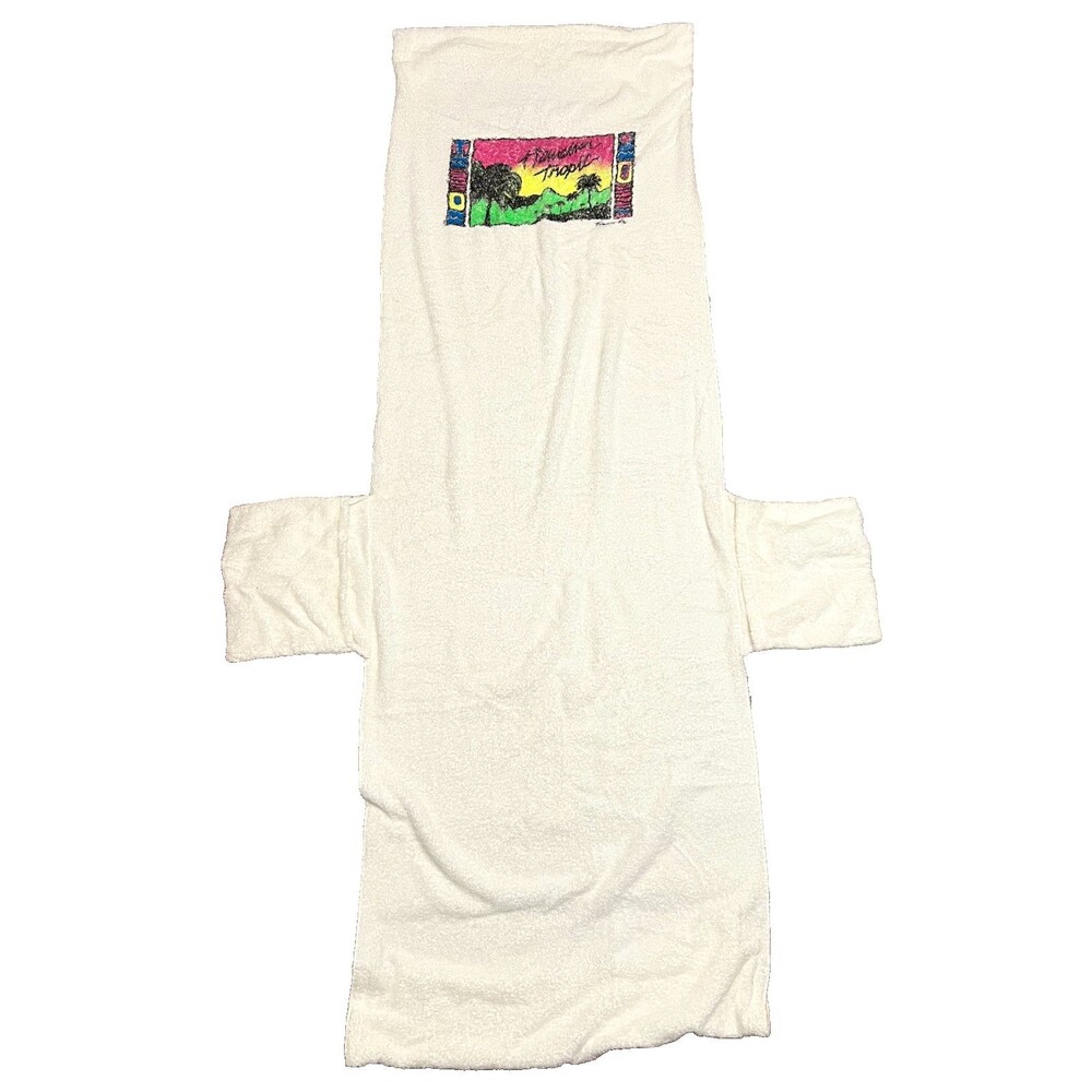 VTG RARE HAWAIIAN TROPIC Beach Lounge Chair Cover Chaise Towel Cotton Pockets